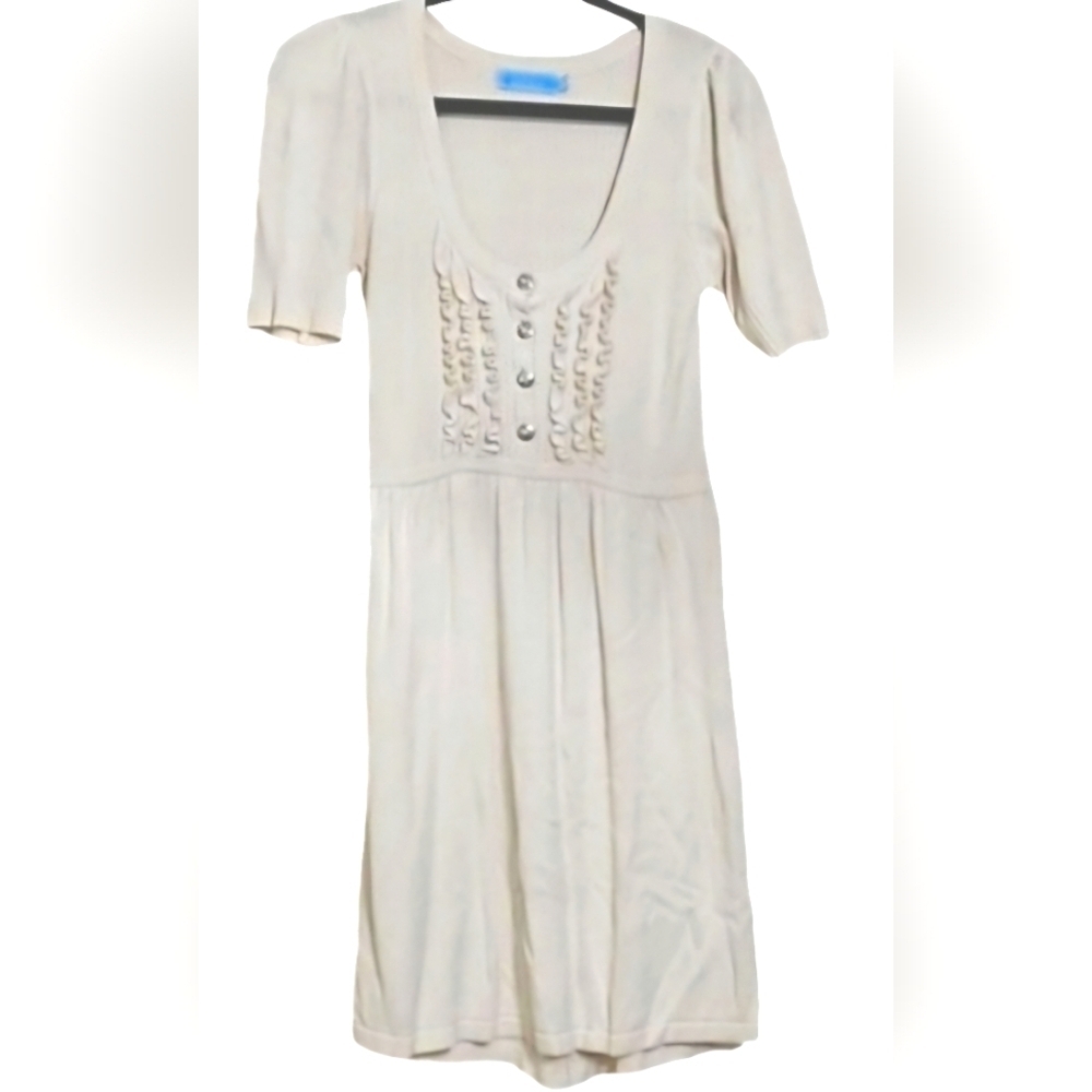 URCHIN silk blend cream shortsleeve sweater dress cream. Size medium.